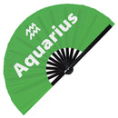 Aquarius Zodiac Sign Bamboo Hand Fan