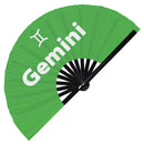 Gemini Zodiac Sign Bamboo Hand Fan