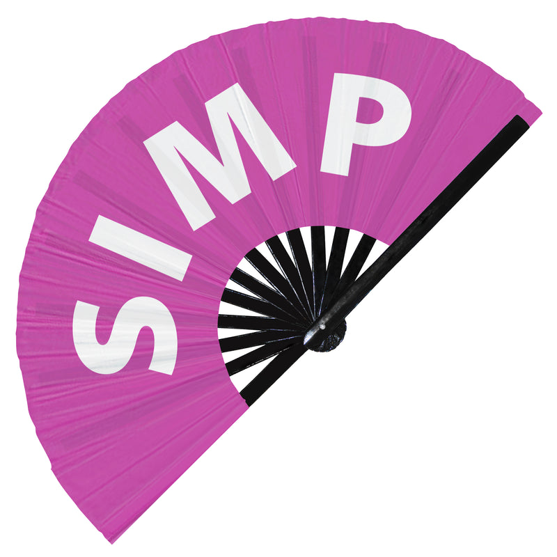Simp Hand Fan Foldable Bamboo SIMP Circuit Rave Hand Fans Outfit Party Gear Gifts Music Festival Rave Accessories for Men and Women