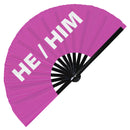 He/Him Bamboo Hand Fan