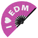 I Love EDM Bamboo Hand Fan