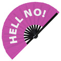 Hell No! Hand Fan Party Accessories Folding Fan Bamboo Rave Event Festivals Handheld Fan for Women and Men
