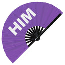 Him Hand Pronouns Bamboo Hand Fan
