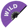Wild Hand Fan Party Accessories Folding Fan Bamboo Rave Event Festivals Handheld Fan for Women and Men
