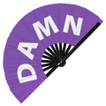 Damn Hand Fan Foldable Bamboo Circuit Rave Hand Fans Damn! Words Expressions Funny Statement Gag Gifts Festival Accessories