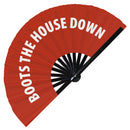 Boots the House Down Bamboo hand fan