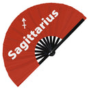 Sagittarius Zodiac Sign Bamboo Hand Fan