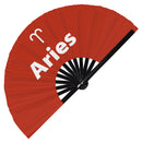 Aries Zodiac Sign - Bamboo hand fan