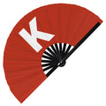 K Hand Fan Foldable Bamboo Circuit Rave Hand Fans Slang Words Fan Outfit Party Gear Gifts Music Festival Rave Accessories
