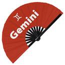 Gemini Zodiac Sign Bamboo Hand Fan