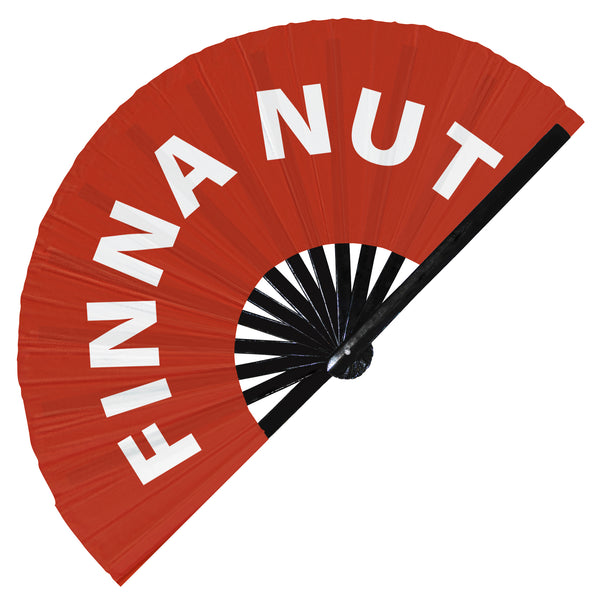 Finna Nut Slang Words hand fan foldable bamboo circuit rave hand fans Gen Z Modern Slangs outfit party supply gear gifts music festival event rave accessories essential for men and women wear