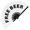 Free Beer Bamboo Hand Fan