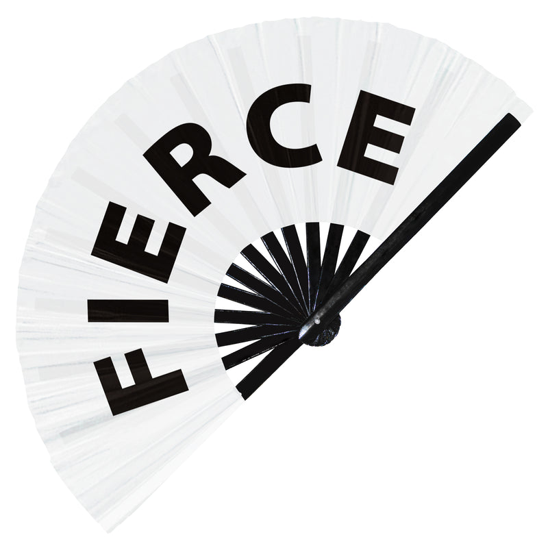 Fierce Hand Fan Foldable Bamboo Circuit Rave Hand Fan Fierce! Words Expressions Statement Gifts Festival Accessories
