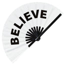 Believe Bamboo hand fan
