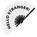 Hello Stranger Hand Fan Foldable Bamboo Circuit Events Birthday Weddings Rave Hand Fans Outfit Party Gear Gifts Music Festival Accessories for Men and Women