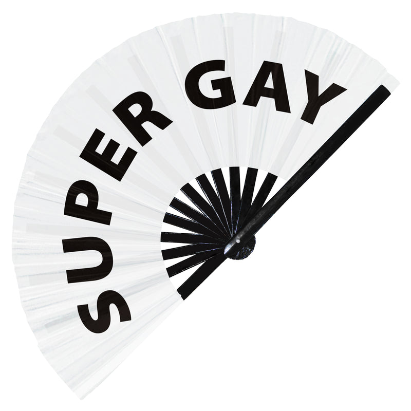 Super Gay Hand Fan UV Glow Pride Handheld Bamboo Clack Fans Gay Gifts Accessories