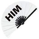 Him Hand Pronouns Bamboo Hand Fan