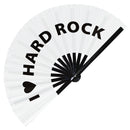 I Love Hard Rock Bamboo Hand Fan