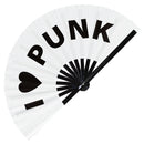 I Love Punk Bamboo Hand Fan