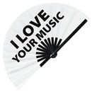 I Love Your Music Bamboo Hand Fan