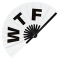 WTF Hand Fan UV Glow Chat What The Fuck Acronyms Handheld Bamboo Clack Fans Funny Abbreviations Words Expression Gifts Accessories