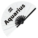 Aquarius Zodiac Sign Bamboo Hand Fan