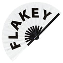 Flakey Slang Words hand fan foldable bamboo circuit rave hand fans Gen Z Modern Slangs outfit party supply gear gifts music festival event rave accessories essential for men and women wear