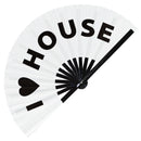 I Love House Bamboo Hand Fan