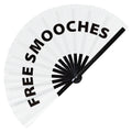 Free Smooches Hand Fan Foldable Bamboo Circuit Rave Hand Fans Outfit Party Gear Gifts Music Festival Rave Accessories for Men and Women