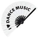 I Love Dance Music Bamboo Hand Fan
