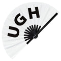 Ugh Hand Fan Foldable Bamboo Circuit Rave Hand Fan Ugh. Words Expressions Statement Gifts Festival Party Accessories