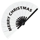 Merry Christmas Bamboo Hand Fan