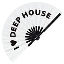 I Love Deep House Bamboo Hand Fan