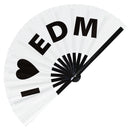 I Love EDM Bamboo Hand Fan