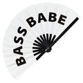 Bass Babe Hand Fan Foldable Bamboo Circuit Rave Hand Fans Outfit Party Gear Gifts Music Festival Rave Accessories for Men and Women