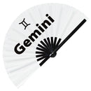 Gemini Zodiac Sign Bamboo Hand Fan