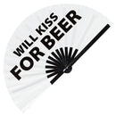 Will Dance for Beer Foldable Bamboo Hand Fan