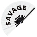 Savage Hand Fan Party Accessories Folding Fan Bamboo Rave Event Festivals Handheld Fan for Women and Men