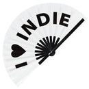 I Love Indie Bamboo Hand Fan