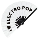 I Love Electro Pop Bamboo Hand Fan