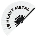 I Love Heavy Metal Bamboo Hand Fan