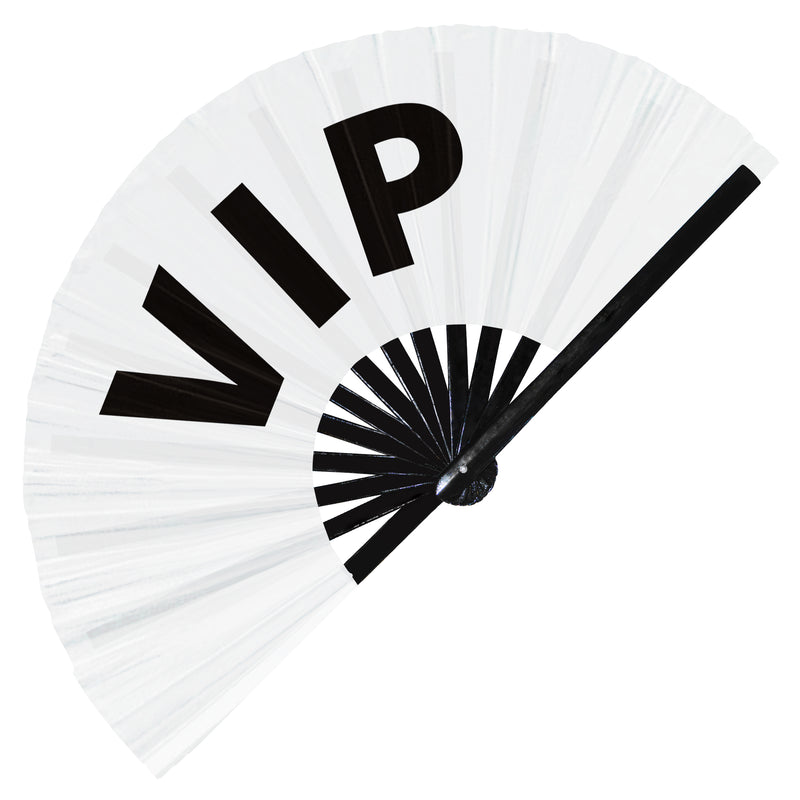 VIP Hand Fan Foldable Bamboo Circuit Very Important Person Rave Hand Fans Outfit Party Gear Gifts Music Festival Rave Accessories for Men and Women