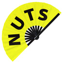 Nuts Slang Words hand fan foldable bamboo circuit rave hand fans Gen Z Modern Slangs outfit party supply gear gifts music festival event rave accessories essential for men and women wear