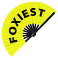 Foxiest Hand Fan Foldable Bamboo Circuit Rave Foxy Hand Fan Words Expressions Statement Gag Gifts Festival Party Accessories