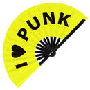 I Love Punk Bamboo Hand Fan