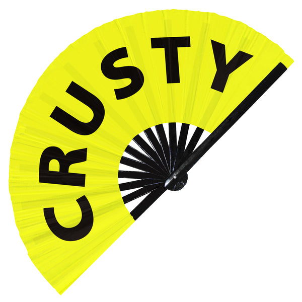 Crusty Slang Words hand fan foldable bamboo circuit rave hand fans Gen Z Modern Pride LGBTQA Slangs outfit party supply gear gifts music festival event rave accessories essential for men and women wear