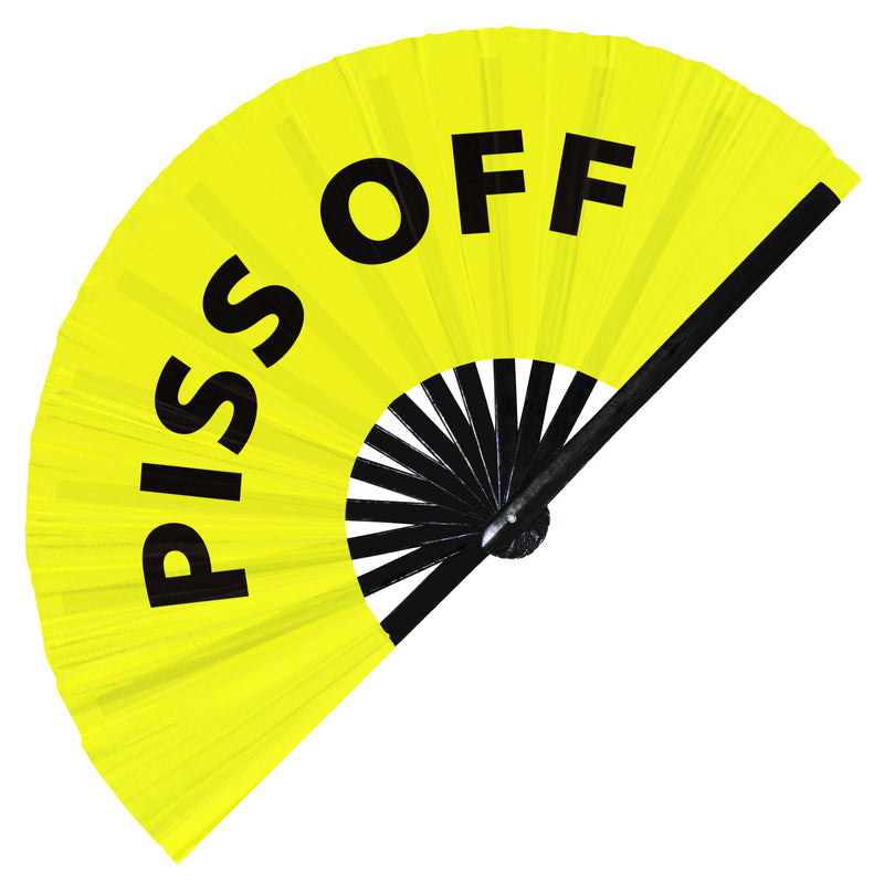 Piss Off Hand Fan Foldable Bamboo Circuit Rave Hand Fan Funny Gag Words Expressions Statement Gifts Festival Accessories