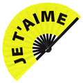Je t'aime Hand Fan Foldable Bamboo Circuit Rave Hand Fans French Words Expressions Funny Statement Gag Gifts Festival Accessories