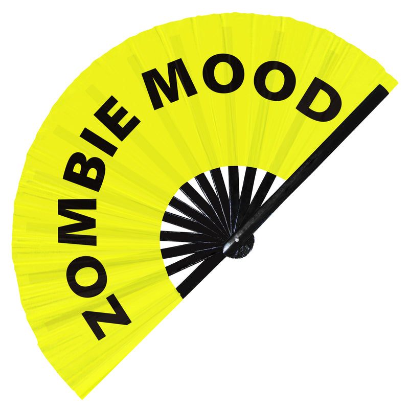 Zombie mood hand fan foldable bamboo circuit rave hand fans Slang Words Fan outfit party gear gifts music festival rave accessories
