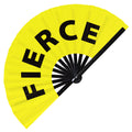 Fierce Hand Fan Foldable Bamboo Circuit Rave Hand Fan Fierce! Words Expressions Statement Gifts Festival Accessories